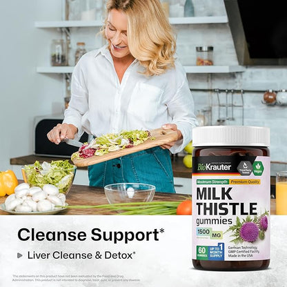 Milk Thistle Gummies 4:1 Extract 1500 mg 60 Vegan