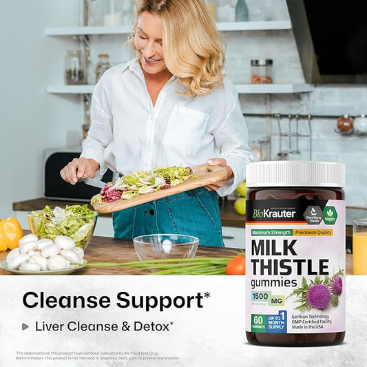 Milk Thistle Gummies 4:1 Extract 1500 mg 60 Vegan
