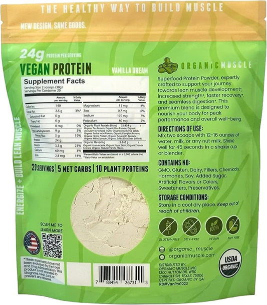 Organic Muscle Organic Vegan Protein Powder