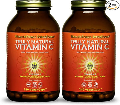 HEALTHFORCE SUPERFOODS Truly Natural Vitamin C 240 Vegan 60 Servings 2)