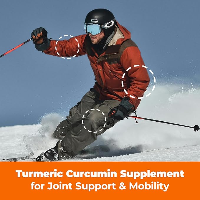 Turmeric Supplement - Turmeric Curcumin Supplement. 1200mg Turmeric Powder Organic & Bioperine Joint Support Supplement. 95% Curcuminoids. Organic Turmeric Curcumin with Black Pepper - 60 Tumeric Caps