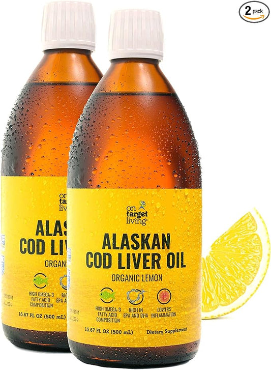 On Target Living Alaskan Cod Liver 16.67 oz (2-Pack) | 3 DHA/EPA