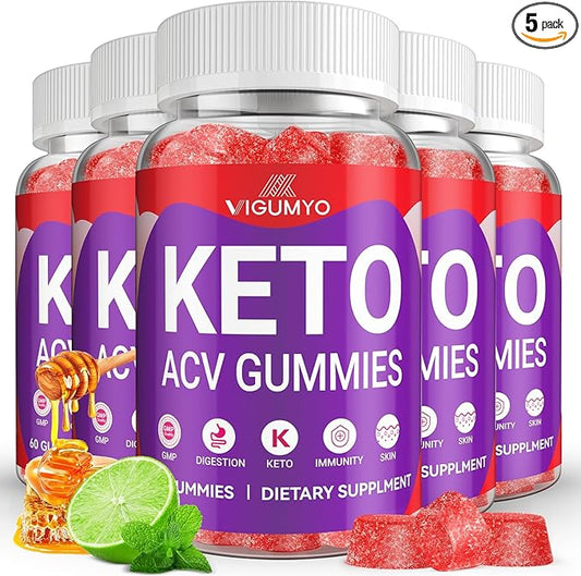 Keto ACV Gummies Formulated with Pomegranate Beet Juice Powder B12 Vegan Non GMO 300 Count