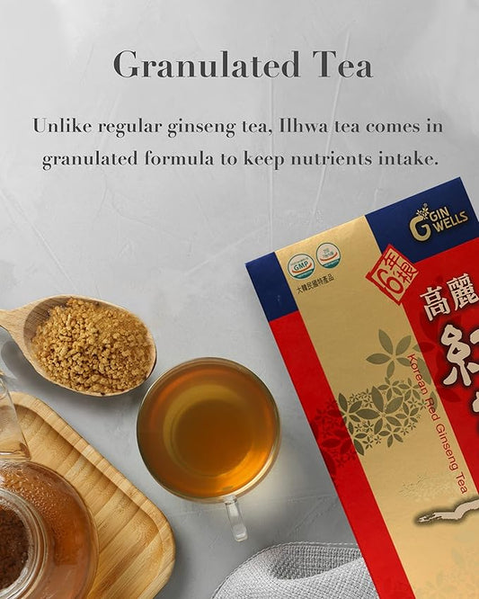 ILHWA Korean Red Ginseng Tea (150g, 0.11oz X 50 sachets) 6 Years Rg1+Rb1+Rg3