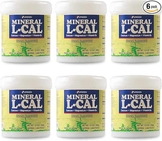 Umeken Mineral L-Cal Supplement, Large bottle, 6 month D3 and 360g, 3600 3600 Balls 6)