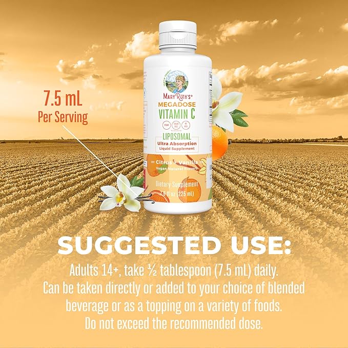 Liposomal Vitamin C by MaryRuth's 500mg | 30 Servings