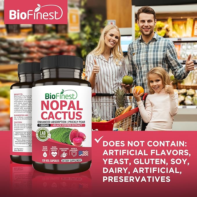 Nopal Cactus 1000mg Supplement, Prickly Pear (120 Veg.