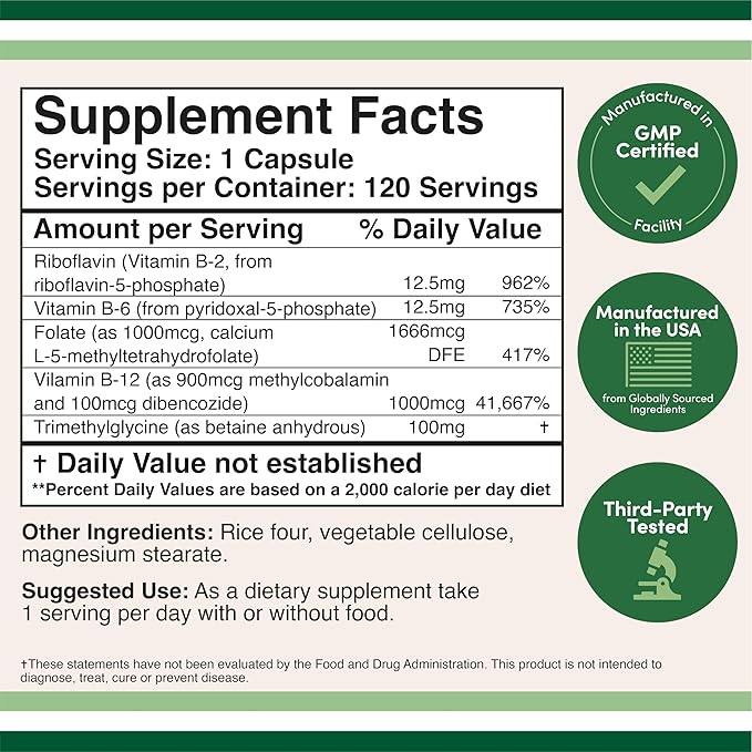 Methylated Multivitamin (Methylated and Activated Vitamins Only 120 Capsules