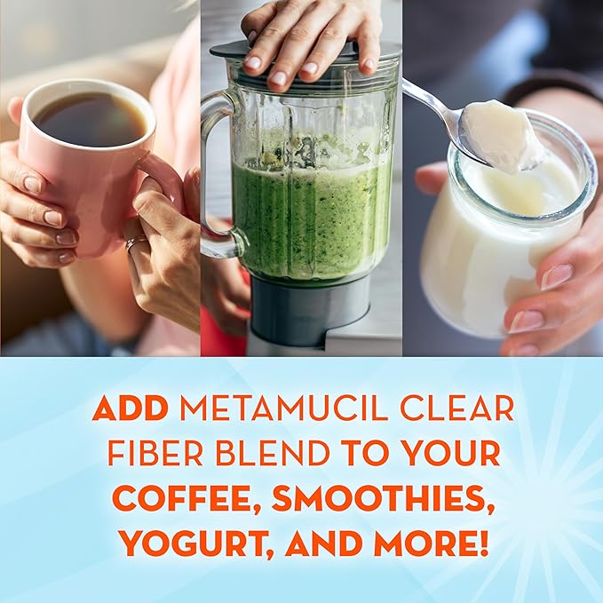 Metamucil Fiber Supplement, Unflavored Clear Mixing 75 teaspoons