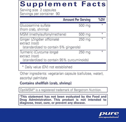 Pure Encapsulations Glucosamine MSM 180 Capsules
