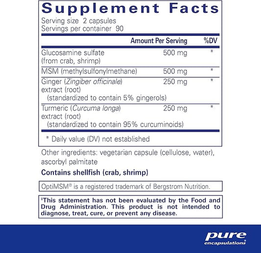 Pure Encapsulations Glucosamine MSM 180 Capsules