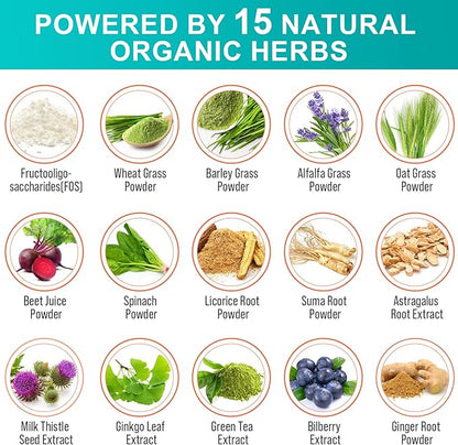 Probiotics for Women & Men - 300 Billion CFU & 24 Strains Probiotic with 15 Organic Herbs Prebiotics Blend, for Overall Digestive Health, Immune, Constipation, Gut & Bloating Health - 2 Month Supply