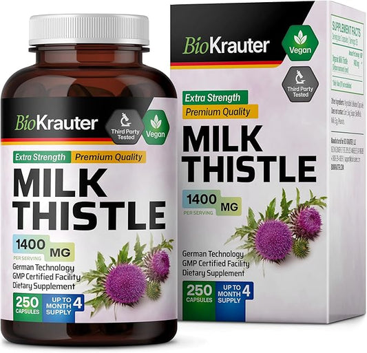 MAUWE HERBS Milk Thistle Organic Capsules 250 Vegan 1400 mg