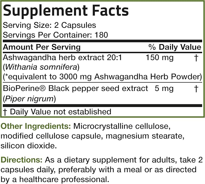 Bronson Ashwagandha Extra Strength Stress & 360 Vegetarian