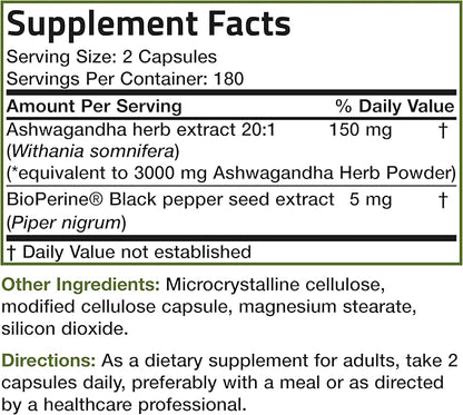 Bronson Ashwagandha Extra Strength Stress & 360 Vegetarian