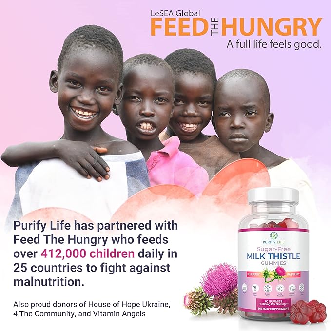 Purify Life Sugar-Free Milk Thistle Gummies (1000mg/serv) Cardo