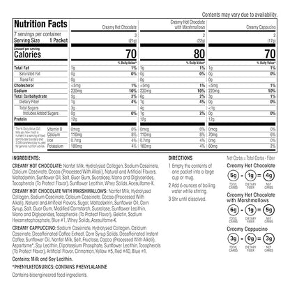 Wonderslim Protein Hot Drink, Variety Pack, Low Sugar, Low Carb, Keto Friendly & Gluten Free (7ct)