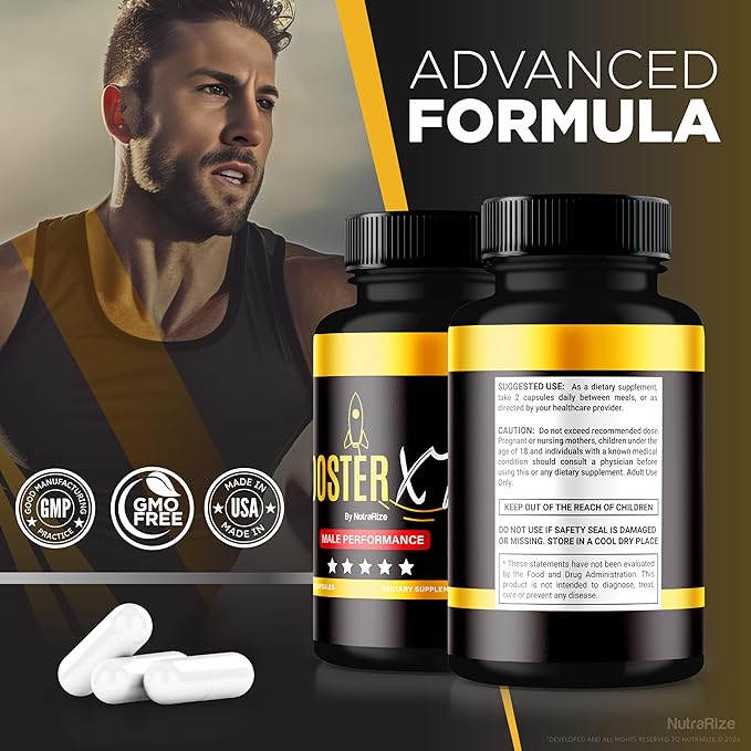 (2 Pack) Booster XT For Men, Booster XT Male Enhancing Capsules, Premium Formula To Support Daily Energy & Peak Performance, Multivitamin Pills For Overall Health, BoosterXT Reviews (120 Capsules)