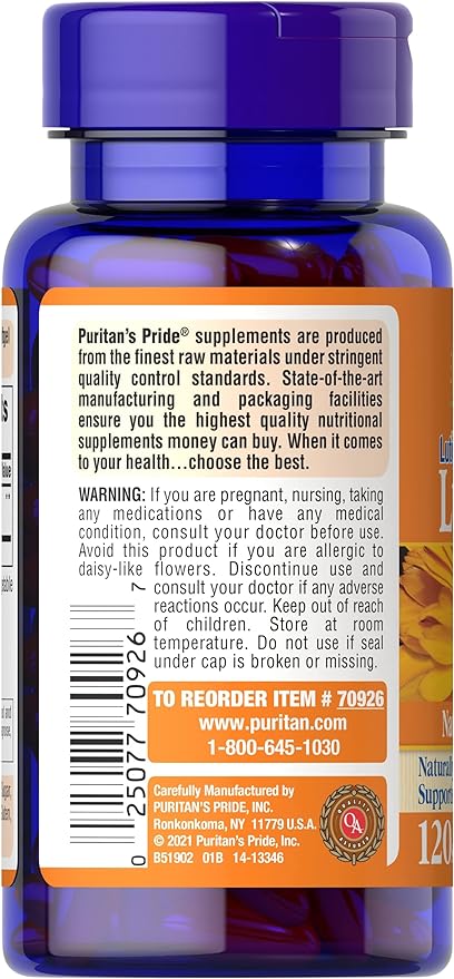 Puritan's Pride Lutein 40mg With Zeaxanthin, 120 Count 1)