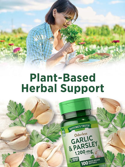 Nature's Truth Odorless Garlic and Parsley 1200mg | 100 Softgel