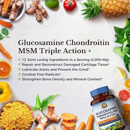 VITALITOWN Glucosamine Chondroitin MSM 12 Joint-Loving 90 Tablets,