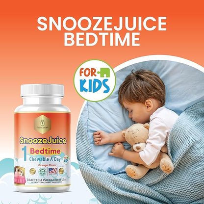 Kids Bed Time 1 Chewable Tablet A Day Halal Vitamins Orange Flavor for Age 4-12, 60 Servings