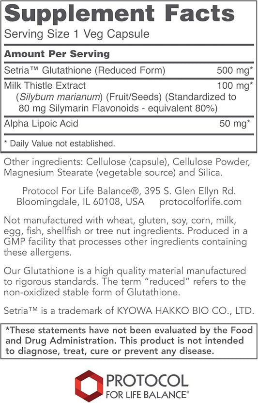 Protocol Glutathione 500mg Immune Support* 60 Veg