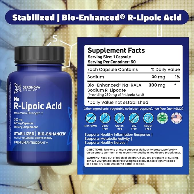 R-Lipoic Acid 300mg 60 Caps