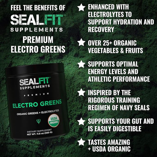 SEALFIT ElectroGreens - USDA Organic Greens 25+ Superfoods