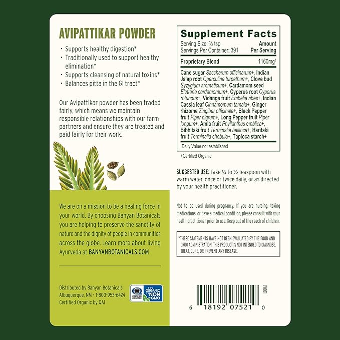 Banyan Botanicals Avipattikar Powder – Organic 1 lb.