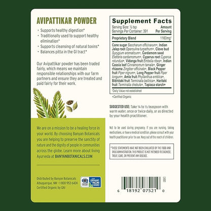 Banyan Botanicals Avipattikar Powder – Organic 1 lb.