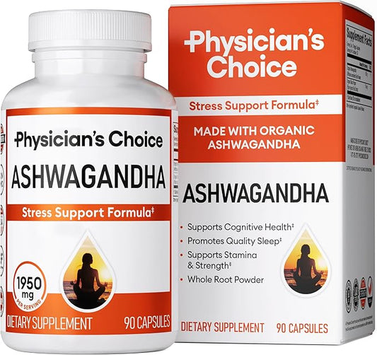 Physician's CHOICE Ashwagandha Supplement 1950mg of 90 Veggie