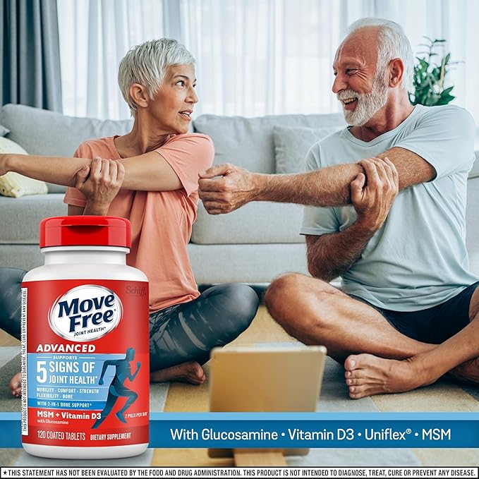 Move Free Advanced Glucosamine Chondroitin MSM D3 Joint 3x120ct Bottles (120 servings)*