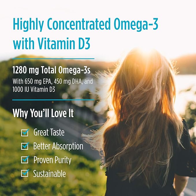 Nordic Naturals ProOmega-D, Lemon Flavor 120 Soft 1280 mg Omega-3 + 1000 IU D3 - 60 Servings