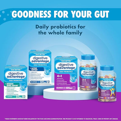 Digestive Advantage Probiotics For Digestive Health, Daily Probiotics For Women & Men, Supports Gut Health, Occasional Bloating & Diarrhea, Minor Abdominal Discomfort, & Immune Support, 80ct Capsules