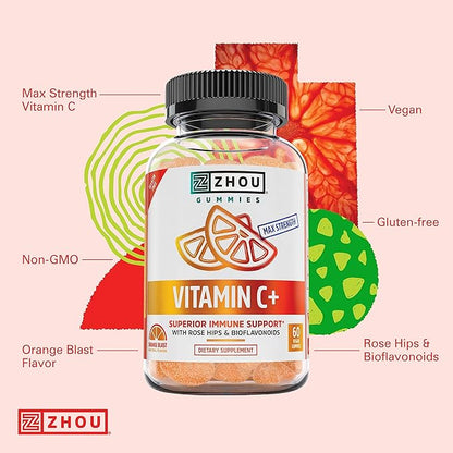 Zhou Nutrition Vitamin C+ Rapid Immunity 60 Count