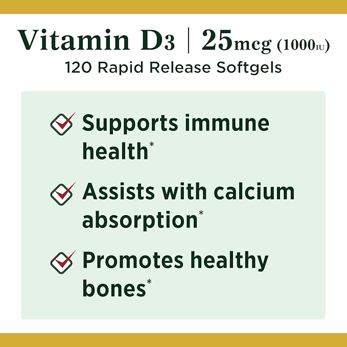 Nature's Bounty Vitamin D3 1000 100 120 Count