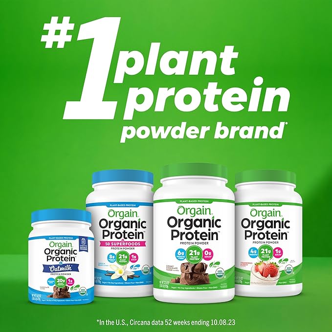 Orgain Organic Vegan Protein Powder, Pumpkin 21g of 5g Prebiotic 1.02 lb