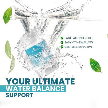 DR VITAMIN SOLUTIONS Diuretic Water Pills for Weight Control, 12 Active Ingredients (Green Tea, Cranberry & More), Instant Relief from Bloat & Swelling, Water Retention Pills for Women & Men - 60 Caps