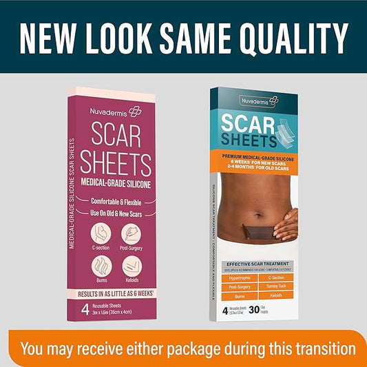 NUVADERMIS Silicone Scar Sheets 2 Packs 4 -