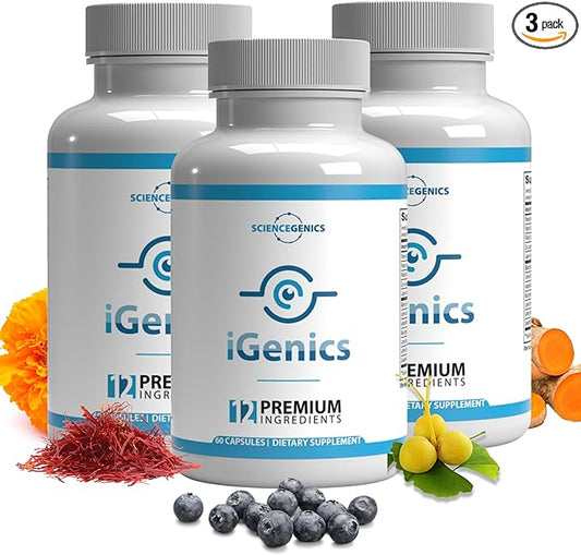 iGenics Premium Eye Vitamins with AREDs 2+ Formula 12 Natural, (3)