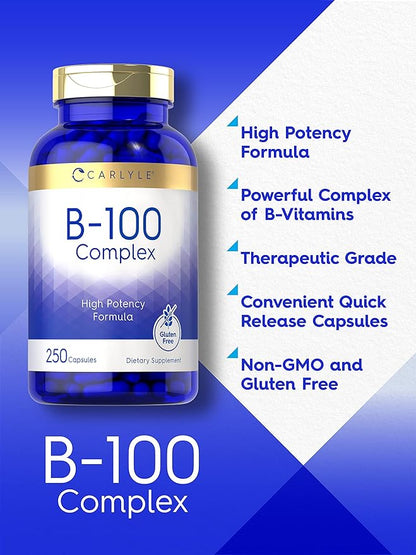 Carlyle B-100 Complex Vitamin 250 Capsules
