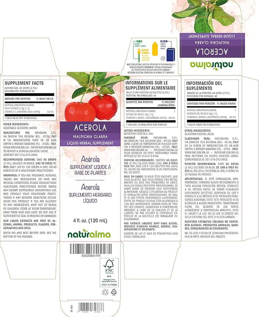 Naturalma Acerola (Malpighia glabra) fruit Alcohol-free Tincture 4 fl