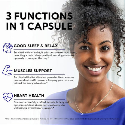 Magnesium Glycinate 500 mg D3 & B6 - 98% Absorption 120 Capsules, 4 Month