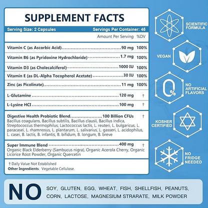 Probiotics and Prebiotics for Women and Men for Digestive Health Immune Health 100 Billion CFUs 84count