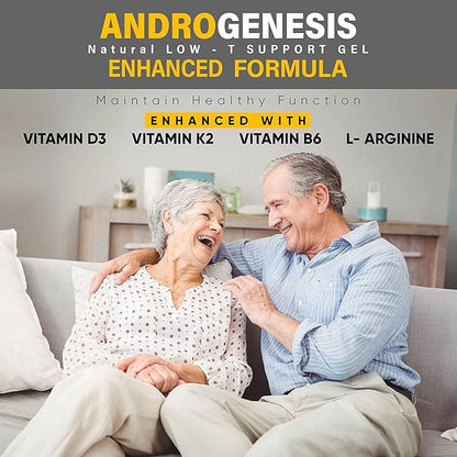 Enhanced Formula – Low T Support Gel – T Booster for Men – Muscle Recovery, Energy Booster, Healthy Aging – Now with Vitamins D3, K2, B6 and L-Arginine