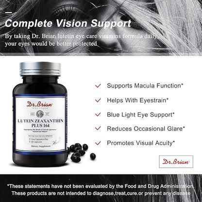 Dr. Brian Eye Vitamins Lutein & 16mg Zeaxanthin 4mg Astaxanthin 5mg Vitamin 2333iu Vitamin 9iu for