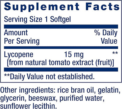 Life Extension Mega Lycopene, Prostate Health, arterial Health, antioxidant Defense, Gluten-Free, Non-GMO, 90 softgels