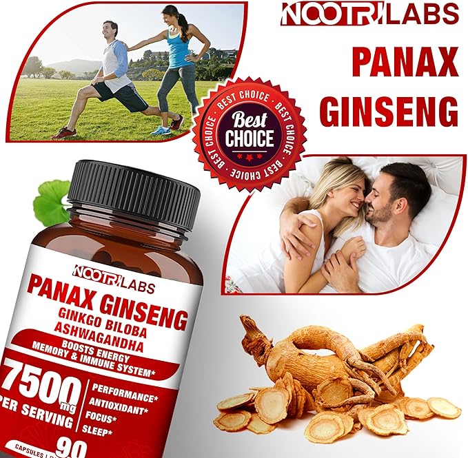 Korean Red Panax Ginseng 7500mg Highest 90 Vegan