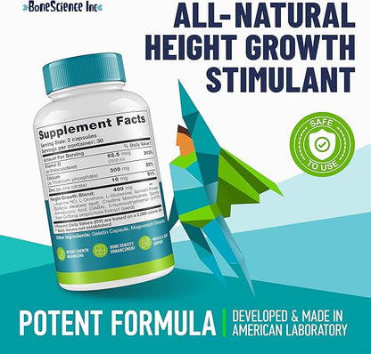 (Pack of 2) Height Growth Maximizer - Reach Natural Height - Made in USA - Height Pills Bone Growth - Grow Taller Supplement for Adults & Kids - Height Increase Pills - Maximum Height Growth Formula